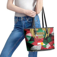 Kurdistan Region Iraq Leather Tote Bag Eagle Emblem Red Green Black - Wonder Print Shop