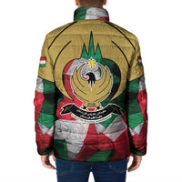 Kurdistan Region Iraq Padded Jacket Eagle Emblem Red Green Black - Wonder Print Shop