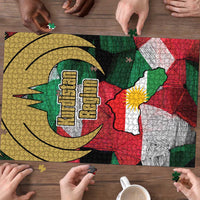 Kurdistan Region Iraq Puzzle Eagle Emblem Red Green Black - Wonder Print Shop