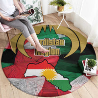 Kurdistan Region Iraq Round Carpet Eagle Emblem Red Green Black - Wonder Print Shop