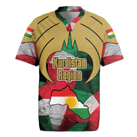 Kurdistan Region Iraq Rugby Jersey Eagle Emblem Red Green Black - Wonder Print Shop