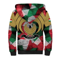 Kurdistan Region Iraq Sherpa Hoodie Eagle Emblem Red Green Black - Wonder Print Shop