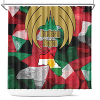 Kurdistan Region Iraq Shower Curtain Eagle Emblem Red Green Black - Wonder Print Shop