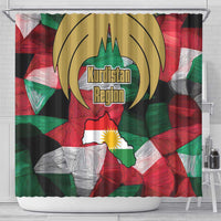 Kurdistan Region Iraq Shower Curtain Eagle Emblem Red Green Black - Wonder Print Shop
