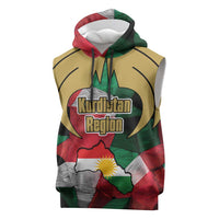 Kurdistan Region Iraq Sleeveless Hoodie Eagle Emblem Red Green Black - Wonder Print Shop