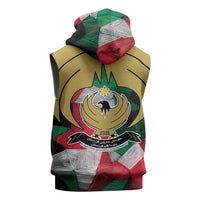 Kurdistan Region Iraq Sleeveless Hoodie Eagle Emblem Red Green Black - Wonder Print Shop