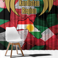 Kurdistan Region Iraq Window Curtain Eagle Emblem Red Green Black - Wonder Print Shop