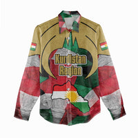 Kurdistan Region Iraq Women Casual Shirt Eagle Emblem Red Green Black - Wonder Print Shop