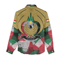 Kurdistan Region Iraq Women Casual Shirt Eagle Emblem Red Green Black - Wonder Print Shop