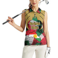 Kurdistan Region Iraq Women Sleeveless Polo Shirt Eagle Emblem Red Green Black - Wonder Print Shop