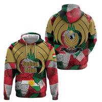 Kurdistan Region Iraq Zip Hoodie Eagle Emblem Red Green Black - Wonder Print Shop