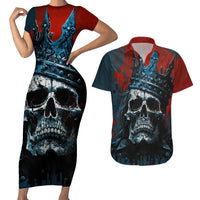 Skull King Couples Matching Short Sleeve Bodycon Dress and Hawaiian Shirt The Time Is Always Right To Do What Is Right - Wonder Print Shop