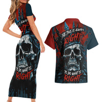 Skull King Couples Matching Short Sleeve Bodycon Dress and Hawaiian Shirt The Time Is Always Right To Do What Is Right - Wonder Print Shop