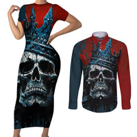 Skull King Couples Matching Short Sleeve Bodycon Dress and Long Sleeve Button Shirts The Time Is Always Right To Do What Is Right - Wonder Print Shop