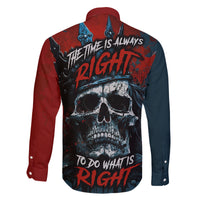 Skull King Family Matching Summer Maxi Dress and Hawaiian Shirt The Time Is Always Right To Do What Is Right - Wonder Print Shop