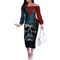 Skull King Off The Shoulder Long Sleeve Dress The Time Is Always Right To Do What Is Right - Wonder Print Shop