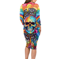 Floral Skull Long Sleeve Bodycon Dress I'm Blunt because god rolled me that way - Wonder Print Shop