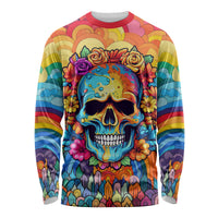Floral Skull Long Sleeve Shirt I'm Blunt because god rolled me that way - Wonder Print Shop