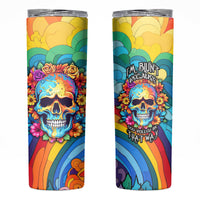 Floral Skull Skinny Tumbler I'm Blunt because god rolled me that way - Wonder Print Shop