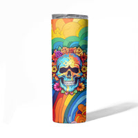 Floral Skull Skinny Tumbler I'm Blunt because god rolled me that way - Wonder Print Shop