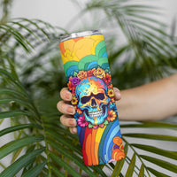 Floral Skull Skinny Tumbler I'm Blunt because god rolled me that way - Wonder Print Shop