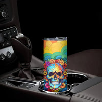 Floral Skull Skinny Tumbler I'm Blunt because god rolled me that way - Wonder Print Shop