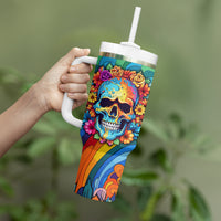 Floral Skull Tumbler With Handle I'm Blunt because god rolled me that way - Wonder Print Shop
