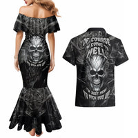 Horror Skull Couples Matching Mermaid Dress and Hawaiian Shirt Of course i'm going to hell i'm just here to pick you up - Wonder Print Shop