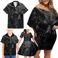 Horror Skull Family Matching Off Shoulder Short Dress and Hawaiian Shirt Of course i'm going to hell i'm just here to pick you up - Wonder Print Shop