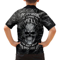 Horror Skull Kid Hawaiian Shirt Of course i'm going to hell i'm just here to pick you up - Wonder Print Shop