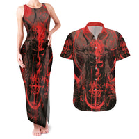 Demon Skull Couples Matching Tank Maxi Dress and Hawaiian Shirt Welcome to Hell - Wonder Print Shop