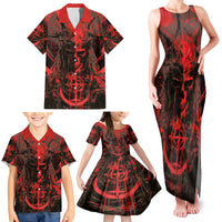 Demon Skull Family Matching Tank Maxi Dress and Hawaiian Shirt Welcome to Hell - Wonder Print Shop