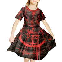 Demon Skull Kid Short Sleeve Dress Welcome to Hell - Wonder Print Shop