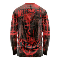 Demon Skull Long Sleeve Shirt Welcome to Hell - Wonder Print Shop