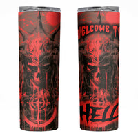 Demon Skull Skinny Tumbler Welcome to Hell - Wonder Print Shop