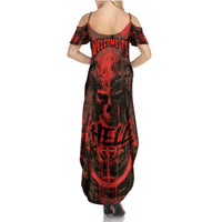 Demon Skull Summer Maxi Dress Welcome to Hell - Wonder Print Shop