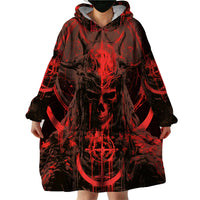 Demon Skull Wearable Blanket Hoodie Welcome to Hell - Wonder Print Shop