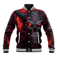 Demon Skull Baseball Jacket You Better Pray I Don't Get Up - Wonder Print Shop