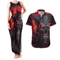 Demon Skull Couples Matching Tank Maxi Dress and Hawaiian Shirt You Better Pray I Don't Get Up - Wonder Print Shop