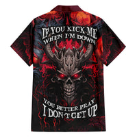 Demon Skull Family Matching Long Sleeve Bodycon Dress and Hawaiian Shirt You Better Pray I Don't Get Up - Wonder Print Shop