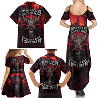 Demon Skull Family Matching Summer Maxi Dress and Hawaiian Shirt You Better Pray I Don't Get Up - Wonder Print Shop