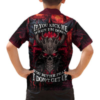 Demon Skull Kid Hawaiian Shirt You Better Pray I Don't Get Up - Wonder Print Shop