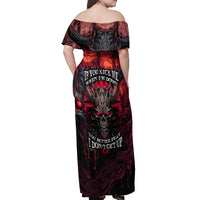 Demon Skull Off Shoulder Maxi Dress You Better Pray I Don't Get Up - Wonder Print Shop
