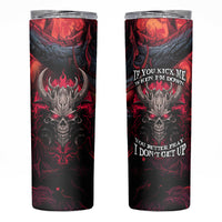 Demon Skull Skinny Tumbler You Better Pray I Don't Get Up - Wonder Print Shop