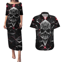 Diamond Skull Couples Matching Puletasi Dress and Hawaiian Shirt Shine Bright Like Diamond - Wonder Print Shop