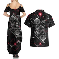 Diamond Skull Couples Matching Summer Maxi Dress and Hawaiian Shirt Shine Bright Like Diamond - Wonder Print Shop