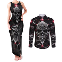 Diamond Skull Couples Matching Tank Maxi Dress and Long Sleeve Button Shirts Shine Bright Like Diamond - Wonder Print Shop