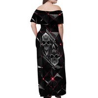 Diamond Skull Off Shoulder Maxi Dress Shine Bright Like Diamond - Wonder Print Shop