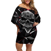 Diamond Skull Off Shoulder Short Dress Shine Bright Like Diamond - Wonder Print Shop