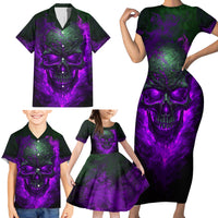 Horor Skull Family Matching Short Sleeve Bodycon Dress and Hawaiian Shirt Welcome to the Dark side - Wonder Print Shop